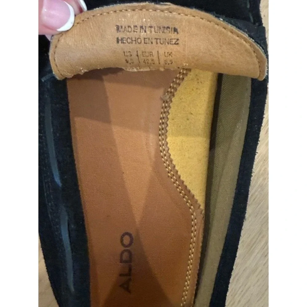 Aldo Mens Black Suede Driving Loafers Bit Strap Slip On Shoes